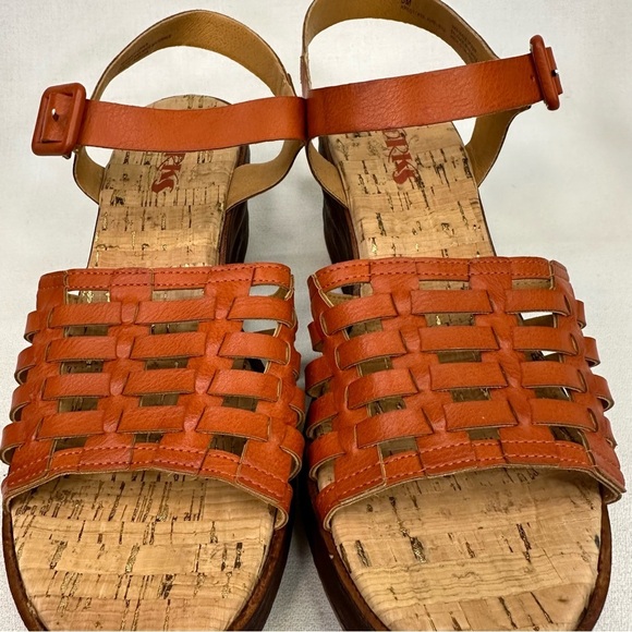 Korks Marley Wedge Heel Sandal Orange 8 - Picture 5 of 12
